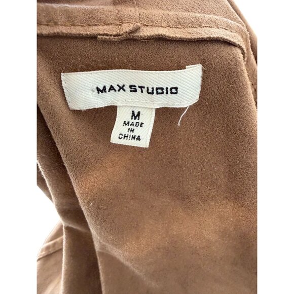 MAX STUDIO Faux Suede Swing Open Ruffle Jacket Size Medium - Picture 8 of 8
